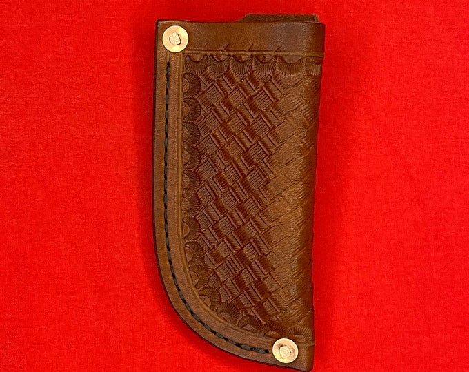 Leather folding knife sheath