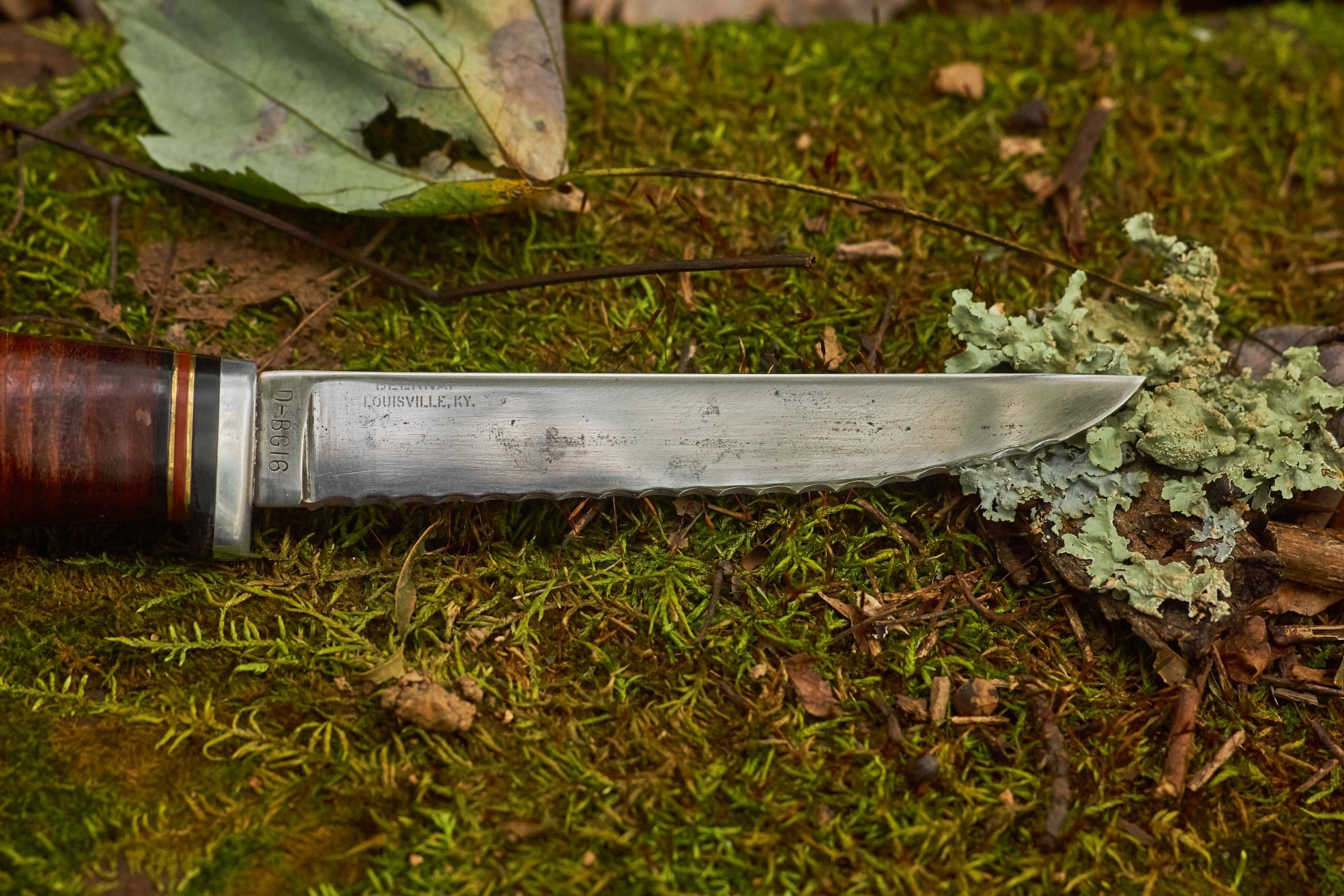 Vintage Hammer Brand Fixed Blade Knife With Handmade Leather