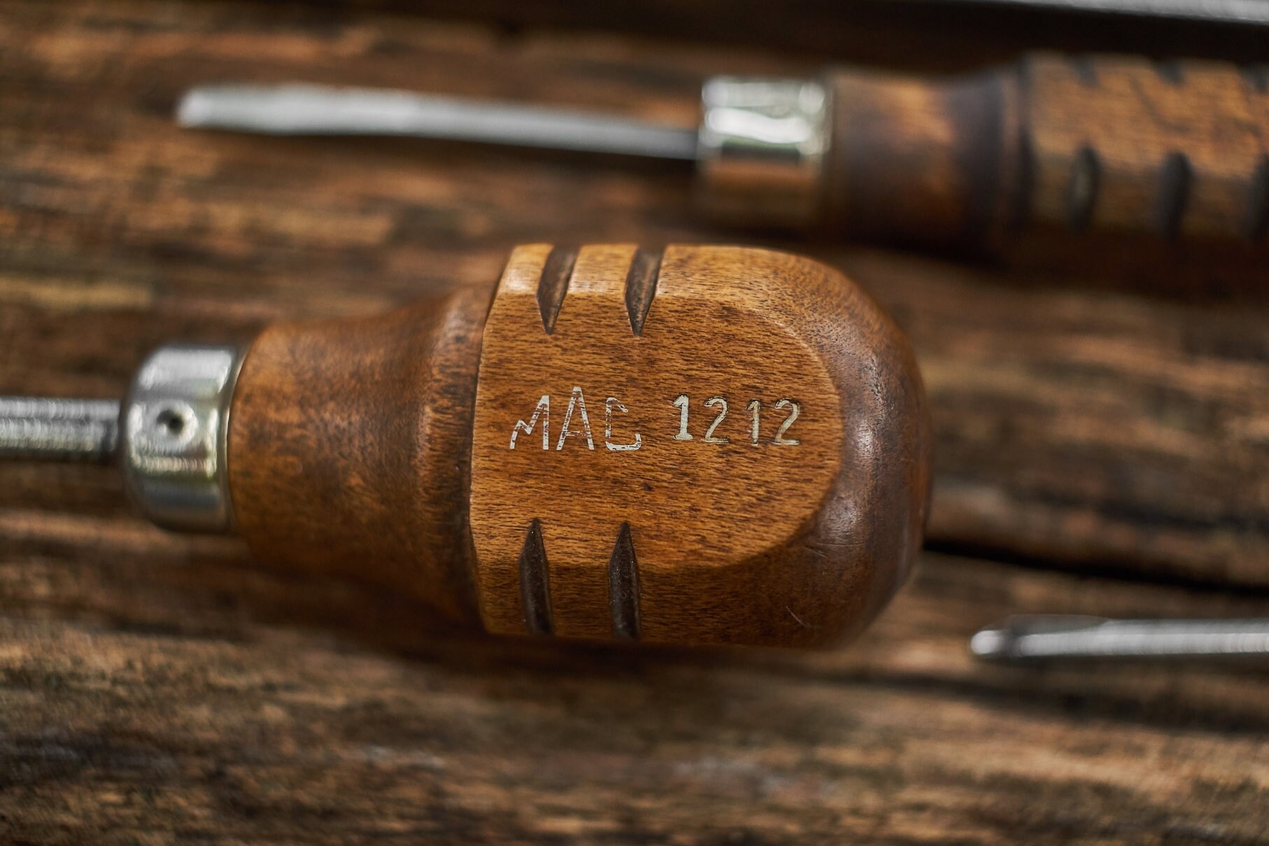 Mac Tools screwdrivers with wood handles