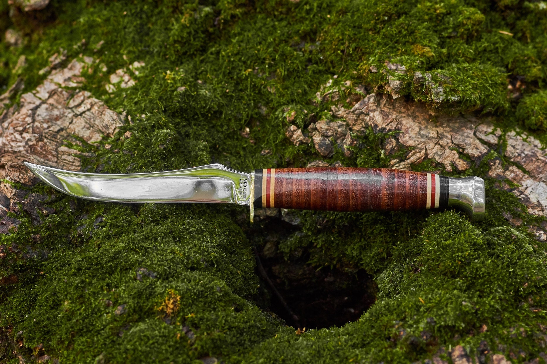 Vintage Kabar 1228 fixed blade knife with original sheath