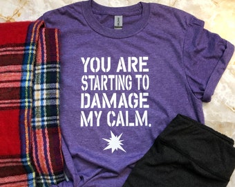 Firefly Shirt, You are starting to damage my calm Shirt, Unisex Tshirt, Firefly Inspired Tshirt, Serenity, Geeky T-Shirt for Men and Women