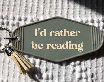 I'd rather be reading, Retro Motel Keychain, Bookish gifts