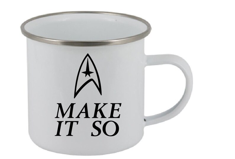 Vinyl Mug Decals Make It so Star Trek Mugs Vinyl Stickers Etsy