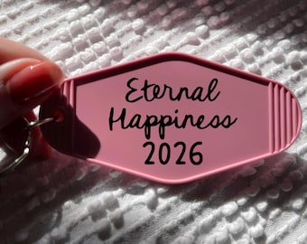 Eternal Happiness Convention Gift, 2026 International Convention Keychain, Retro Motel Keychain, JW gifts, Baptism Gifts