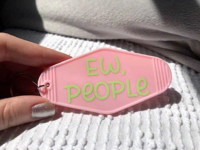 Ew People, Retro Motel Keychain, Introvert Keychain, Funny Introvert ...
