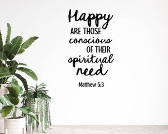 JW 2026 Year Text, Scripture Wall Decal, JW Wall Art, Matthew 5:3, JW Gifts, Home Decor, Scripture Art, Year Text, Bible Verse Decor