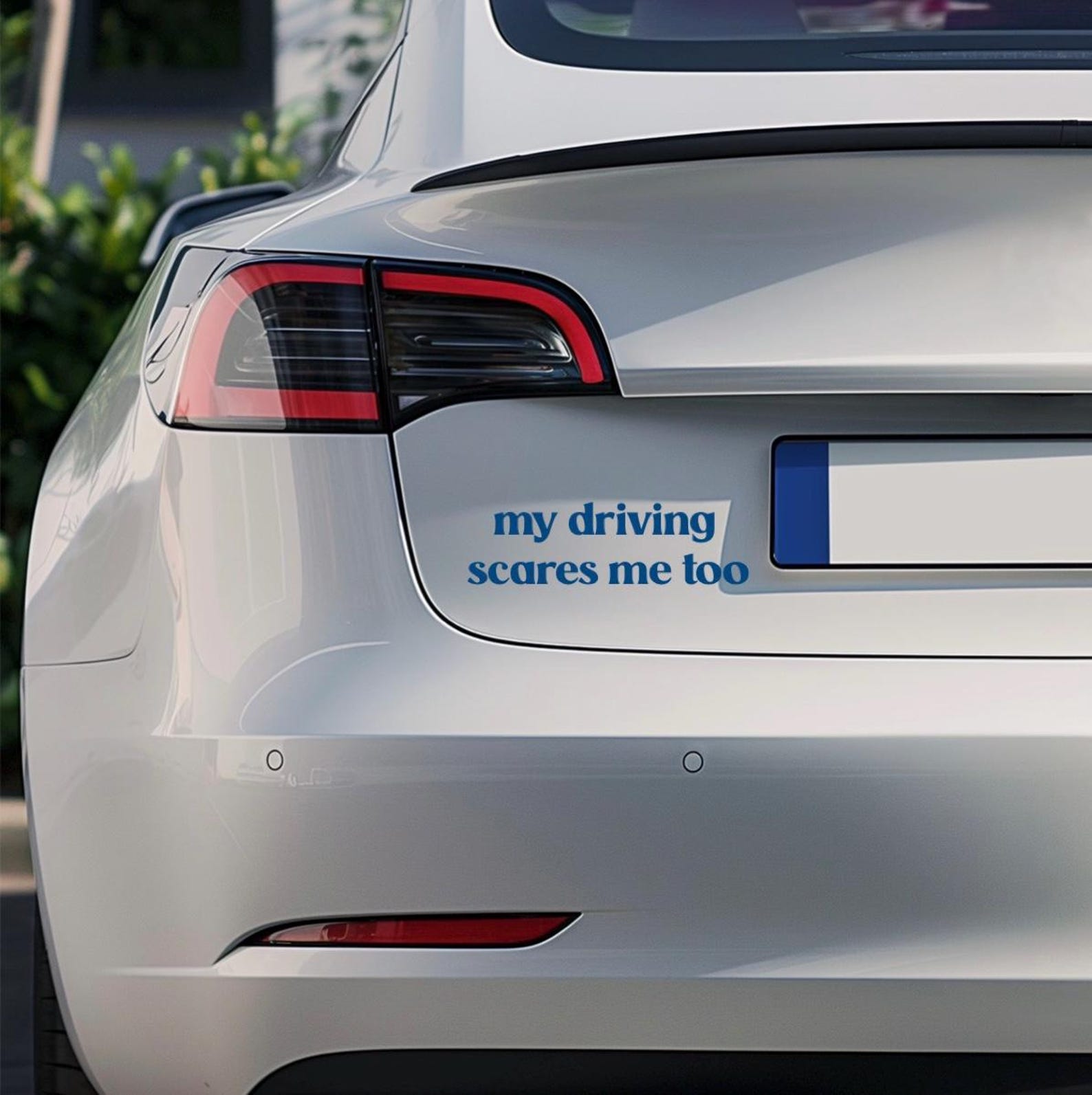 My Driving Scares Me Too- Funny Car Decal, Bumper Sticker, Car Mirror ...