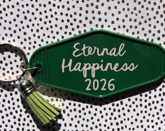 Eternal Happiness Convention Gift, 2026 International Convention Keychain, Retro Motel Keychain, JW gifts, Baptism Gifts