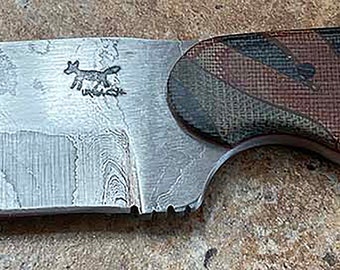 Laughing Coyote Knives Damascus Jungle Fighter (Jungle Micarta 2023)