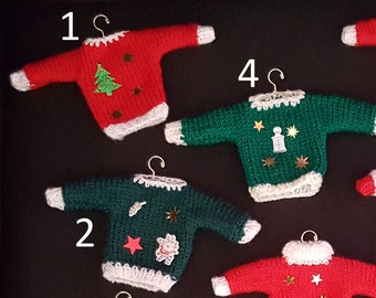 Mini knitted sweater - Christmas decoration