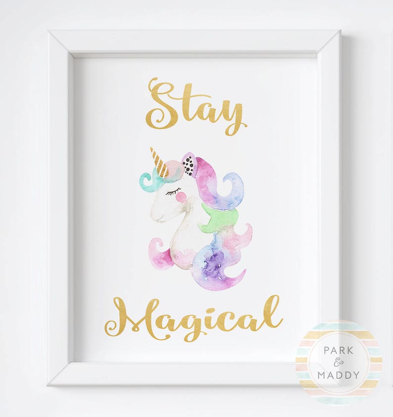 Unicorn Wall Art Printable / Whimsical Printable / Unicorn Etsy