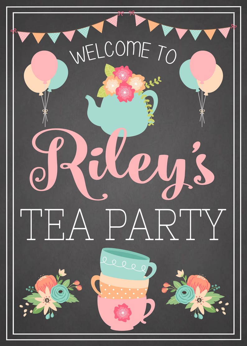 Tea Party Birthday Welcome Sign / Par-tea Decorations / Tea | Etsy