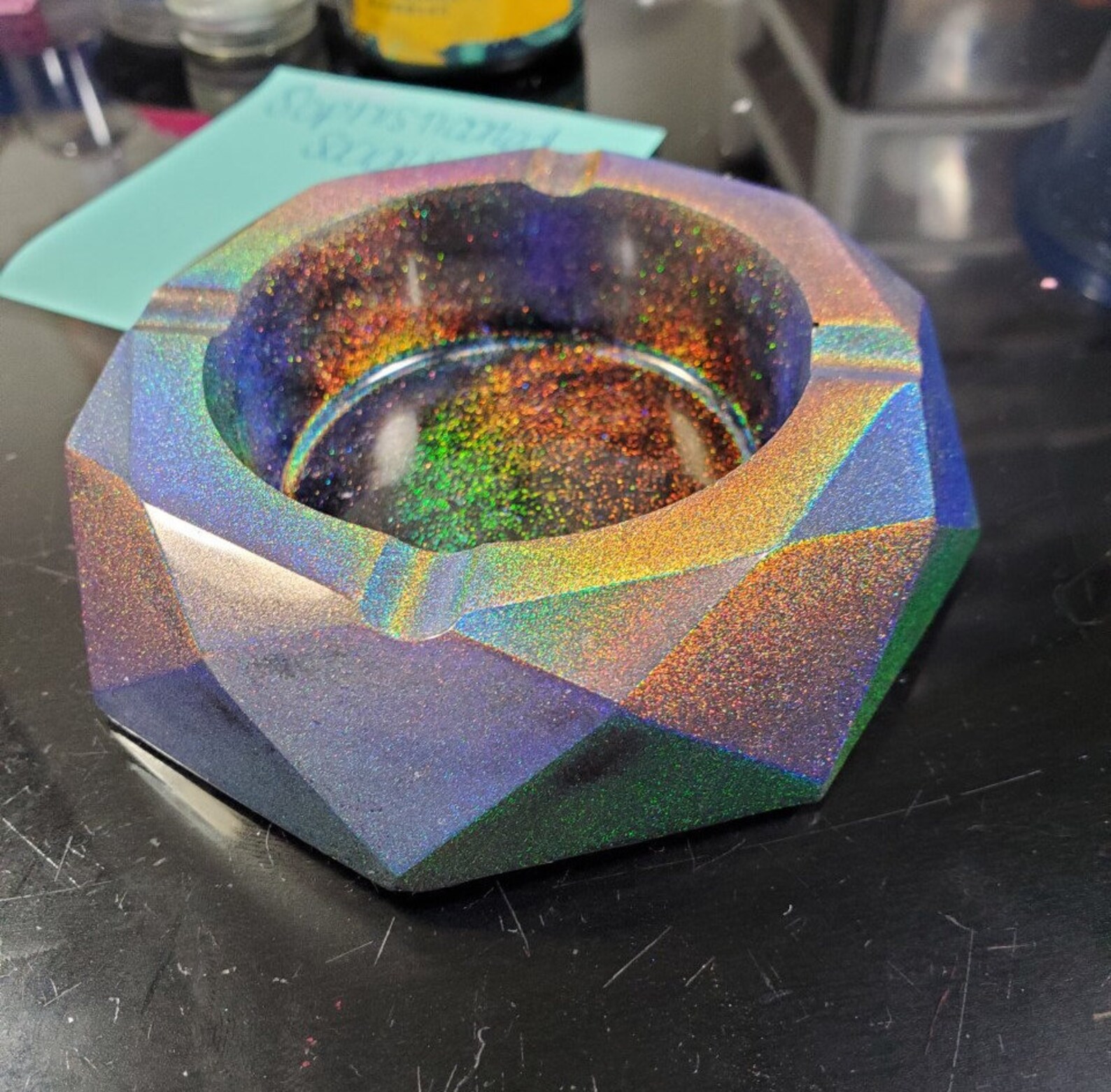 Custom Ashtrays Iridescent Ashtray Unique Ashtray Resin Etsy