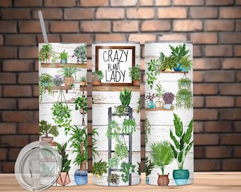 Crazy Plant Lady Tumbler, plant cup, to go plant mug, plant lover, gift for her