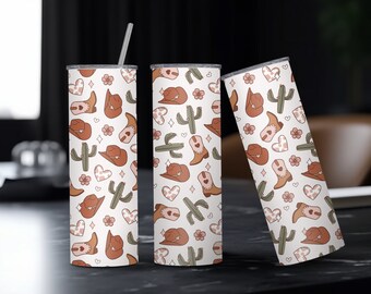 Cowgirl tumbler, cowgirl to go cup, retro cowgirl, cowboy to go cup