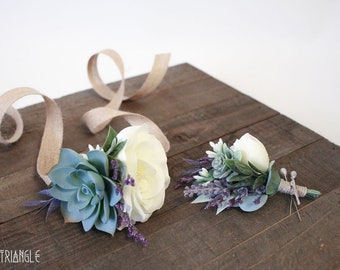 CUSTOM Floral Wedding Corsages- *Message Me Your Custom*Please Read Description*- Handmade Floral Wedding Corsages (faux succulent, floral)