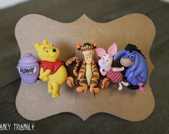 Winnie the Pooh and Friends Hair Barrette | Winnie the Pooh, Tigger, Piglet and Eeyore Hair Clip | Winnie the Pooh and Hunny Hair Clip