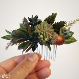 CUSTOM Bridal Hair Comb Message Me Your CustomPlease Read Description Handmade Succulent & Foliage Bridal Comb faux succulent, floral image 4