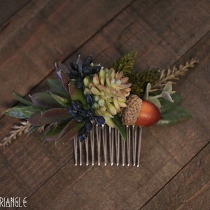 CUSTOM Bridal Hair Comb Message Me Your CustomPlease Read Description Handmade Succulent & Foliage Bridal Comb faux succulent, floral image 10