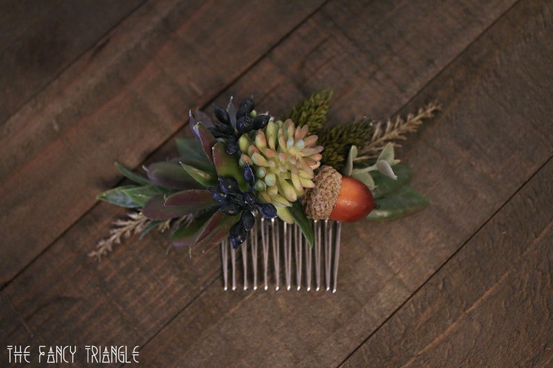 CUSTOM Bridal Hair Comb Message Me Your CustomPlease Read Description Handmade Succulent & Foliage Bridal Comb faux succulent, floral image 10