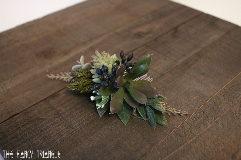 CUSTOM Bridal Hair Comb Message Me Your CustomPlease Read Description Handmade Succulent & Foliage Bridal Comb faux succulent, floral image 8