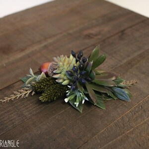 CUSTOM Bridal Hair Comb Message Me Your CustomPlease Read Description Handmade Succulent & Foliage Bridal Comb faux succulent, floral image 7