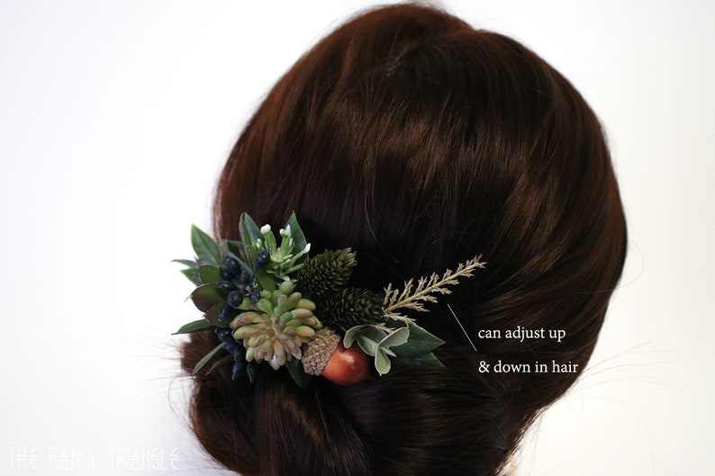 CUSTOM Bridal Hair Comb Message Me Your CustomPlease Read Description Handmade Succulent & Foliage Bridal Comb faux succulent, floral image 2