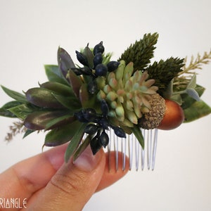 CUSTOM Bridal Hair Comb Message Me Your CustomPlease Read Description Handmade Succulent & Foliage Bridal Comb faux succulent, floral image 5