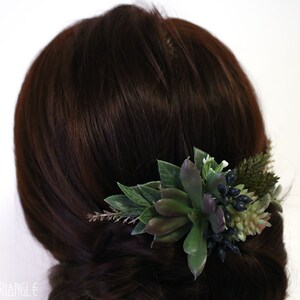 CUSTOM Bridal Hair Comb Message Me Your CustomPlease Read Description Handmade Succulent & Foliage Bridal Comb faux succulent, floral image 3