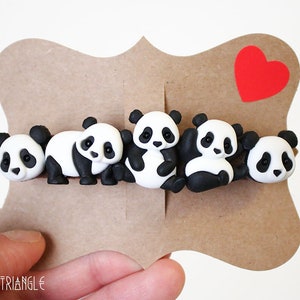 Silly Panda Bears Hair Barrette | Panda Hair Clip | Novelty Panda Bears Hair Pin | Save the Pandas Hair Clip *For Panda Lovers Gifts*