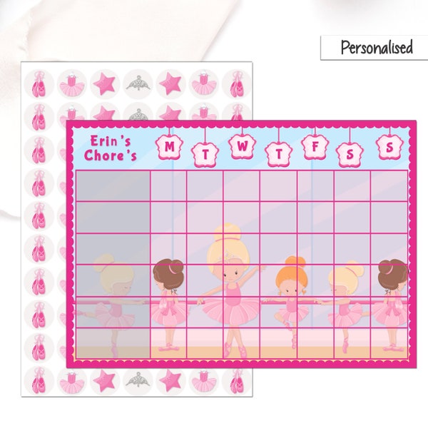Pink Pocket Chart Etsy