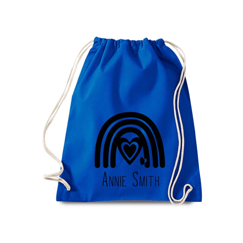 Hearts Drawstring Bag Personalised Printed Gym Bag Text School PE