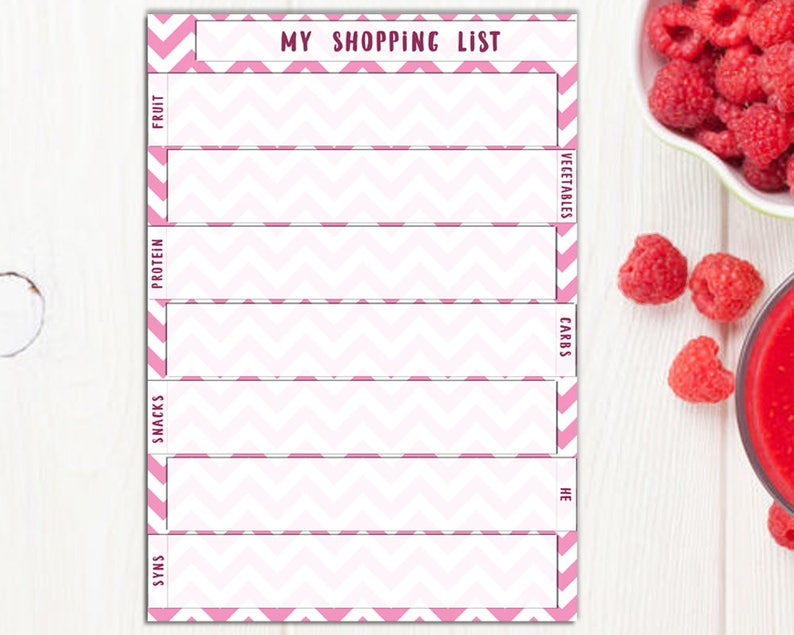 Slimming World Food Diary Printable Pink Colours Food Diary - Etsy Hong ...