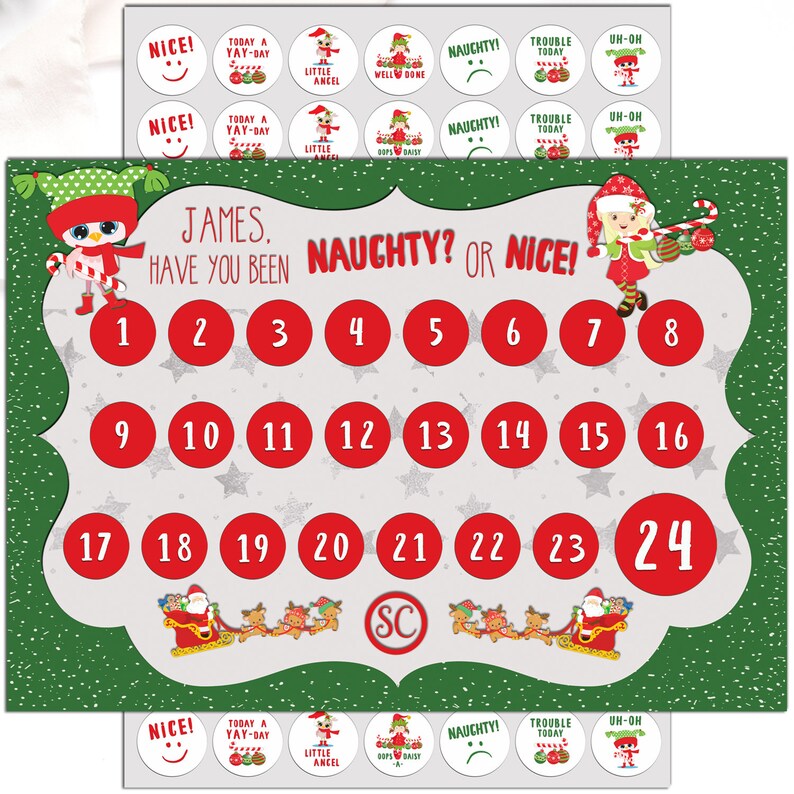 Christmas Sticker Reward Chart