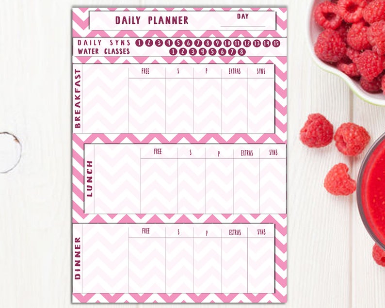 Slimming World Food Diary Printable Pink Colours Food Diary - Etsy Hong ...