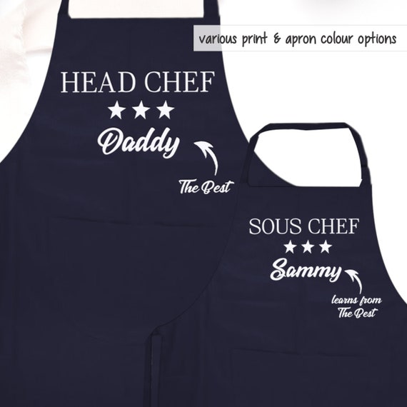 Familie Passende Schurze Set Personalisierte Chefkoch Und Etsy
