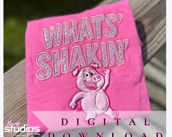 Whats Shakin Bacon Stickdatei | Stickdatei für die Stickmaschine Plattstich | Sofort Download