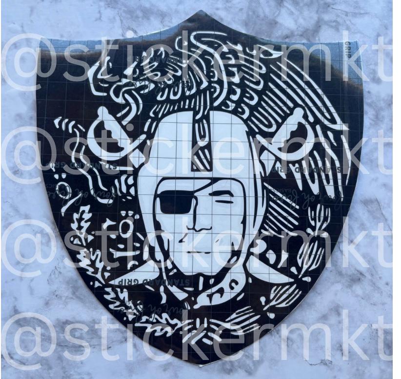 Raiders Stickers Decals Oakland Raiders Raider Nation Skull Bandana Sticker Decal 6" Custom LA | #438267301 Las Vegas Stickers - Foto 4