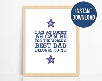 Printable “World’s Best Dad” Quote | Father’s Day Gift | Kids Room Wall Art | Instant Download