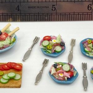 1:12 Dinner Salad Set - 10 PC - pink
