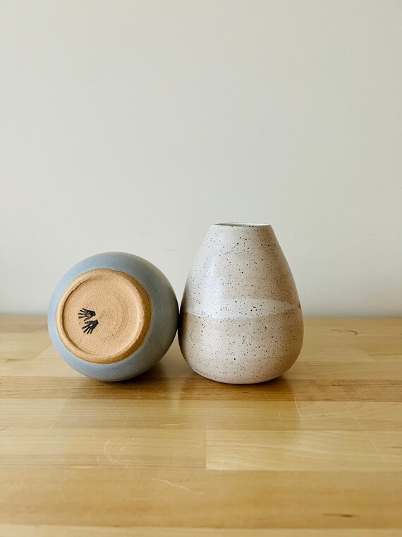 criss cross bud vase- wide bottom- Ceramic vase- handmade- medium bud vase
