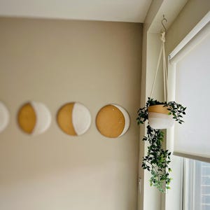 Hanging Orb Planter with Cord - White - Handmade Ceramic - Size options- color options- drainage hole