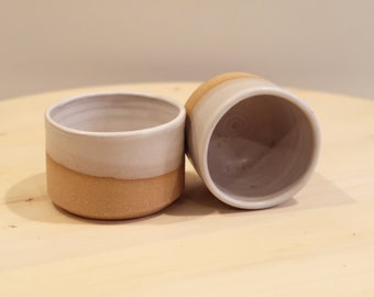 Seconds - Matchstick Holder - Beige and White - Handmade Ceramic - Strike-on-side