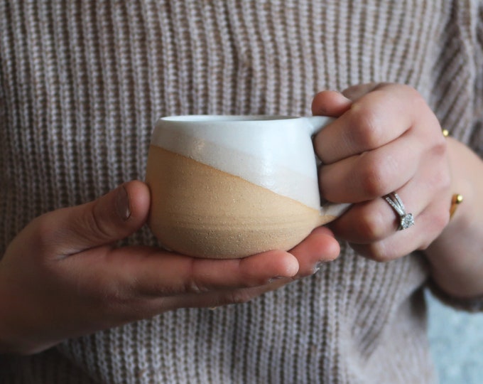 Handmade Ceramic Round-Bottom Espresso Mug - Unique Stoneware Kitchenware - Multiple Styles Available