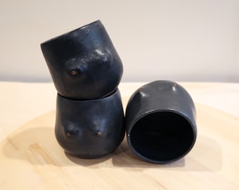 Seconds - Boob Mug - Black - Handmade Ceramic Coffee Mug