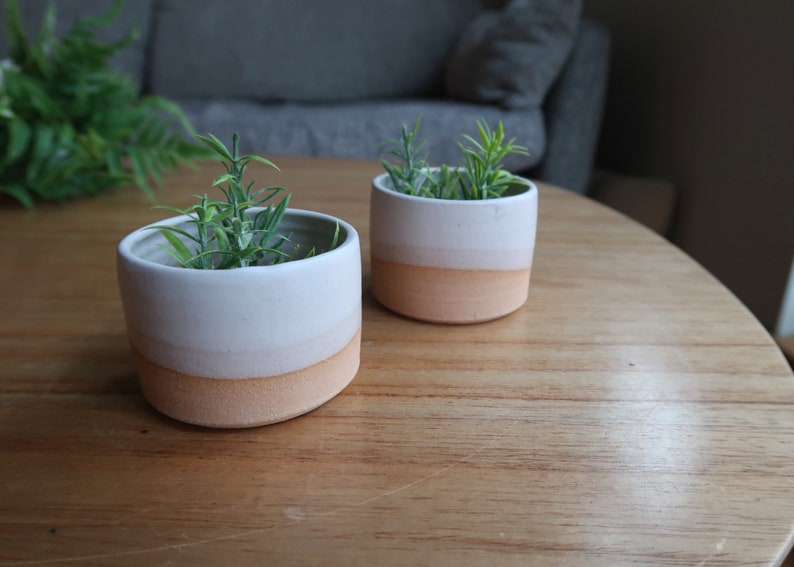 Mini Succulent Pots 2-pack Handmade Ceramic image 4