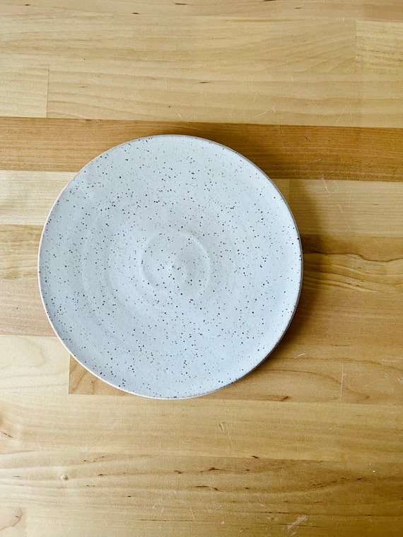 SECONDS-ceramic plates- speckled whites-multipurpose dish-kitchenware
