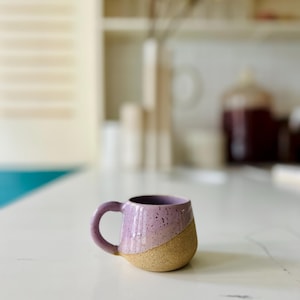 Round-Bottom Espresso Mug - handmade small coffee cups-Unique Stoneware Kitchenware- 4oz lavender