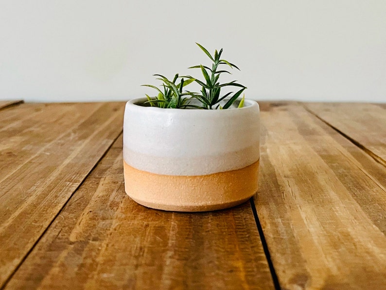 Mini Succulent Pots 2-pack Handmade Ceramic image 2
