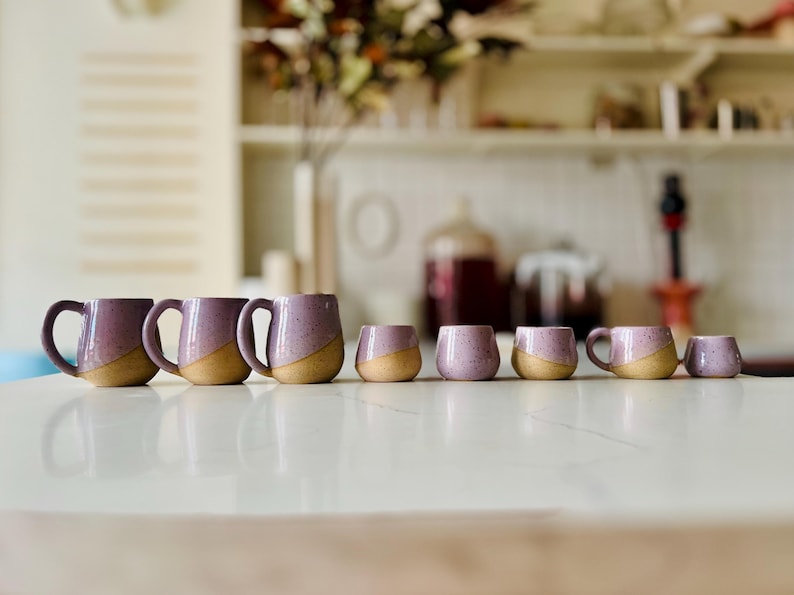 Round-Bottom Espresso Mug - handmade small coffee cups-Unique Stoneware Kitchenware- 4oz image 10
